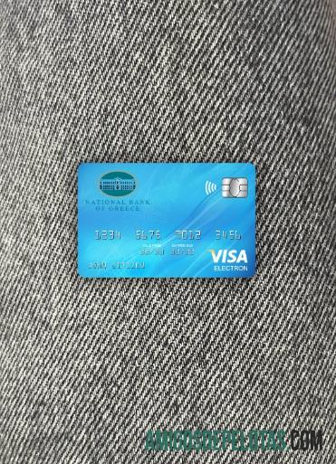 Cartão Nacional Visa Electron da Grécia Photolook Front baixar para verificação